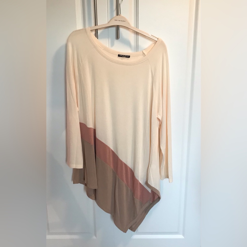 Cable & gauge 3X 24 Plus Size colorblock asymmetrical sweater pullover Macy’s